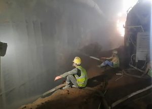 隧道專用雙噴頭濕噴機施工現場